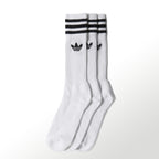 Adidas Originals Socks 3 Pack White Size Large Mid Cut Crew Skateboarding Sox