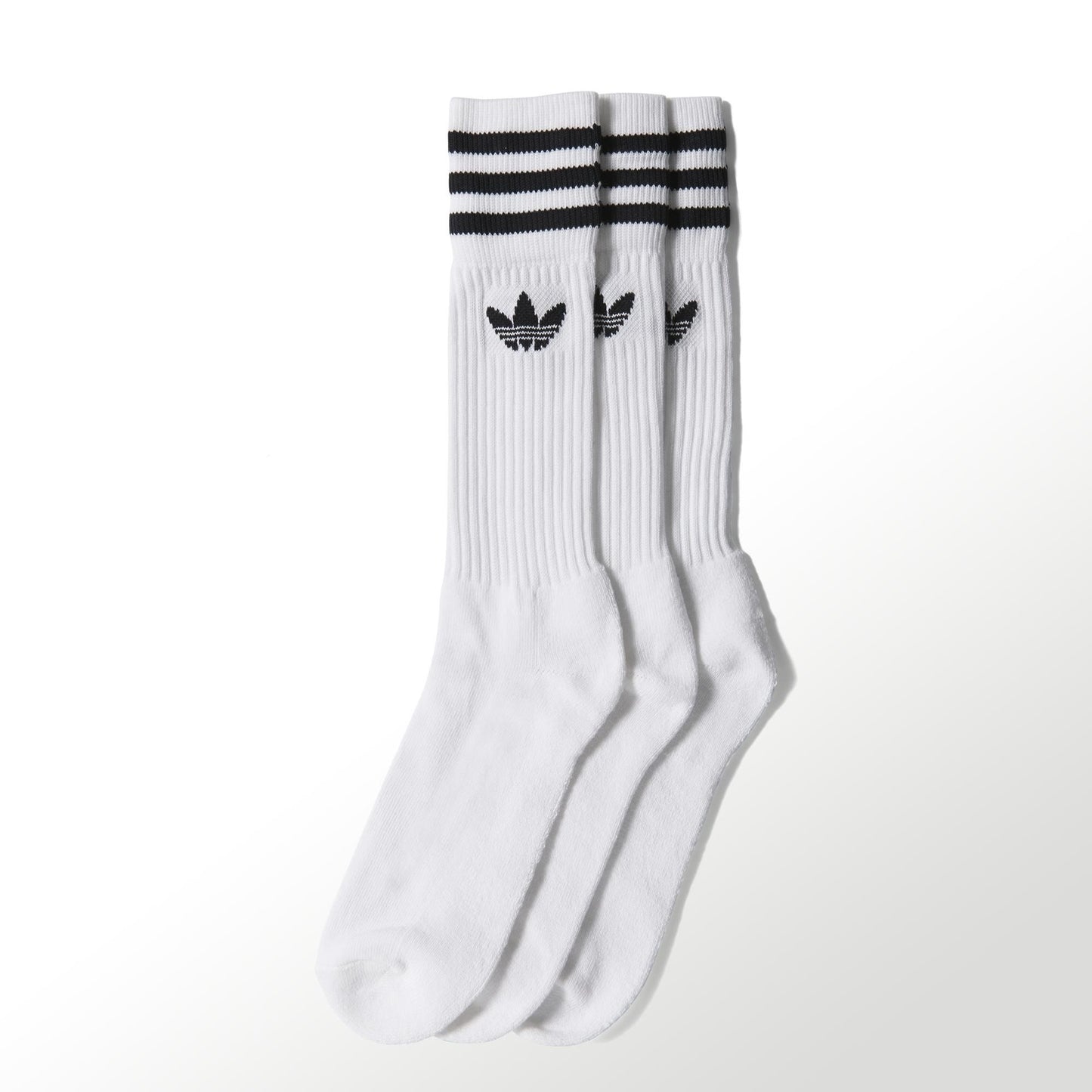 Adidas Originals Socks 3 Pack White Size Large Mid Cut Crew Skateboarding Sox