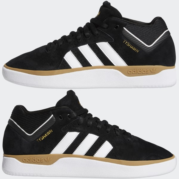 Adidas Shoes Tyshawn Black White Gum Us Size Skateboard Sneakers