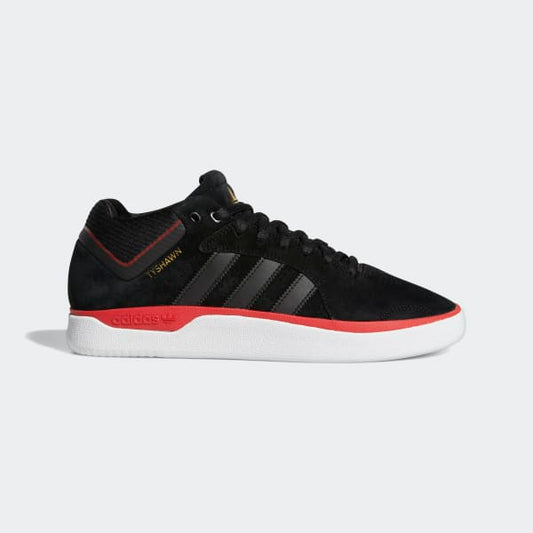 Adidas Shoes Tyshawn Core Black Scarlet Gold Metallic Skateboard Sneakers