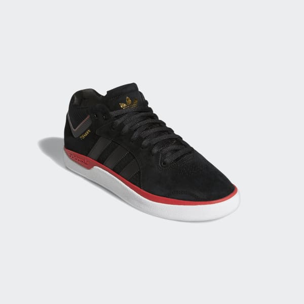 Adidas Shoes Tyshawn Core Black Scarlet Gold Metallic Skateboard Sneakers