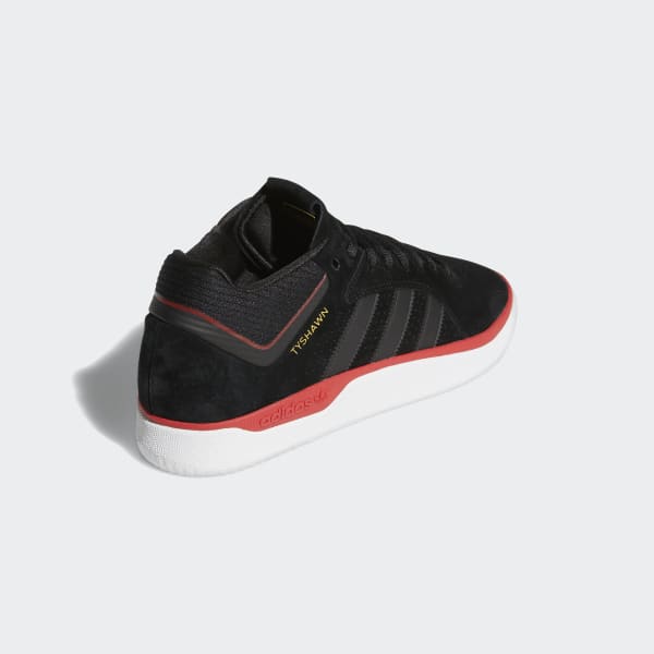 Adidas Shoes Tyshawn Core Black Scarlet Gold Metallic Skateboard Sneakers