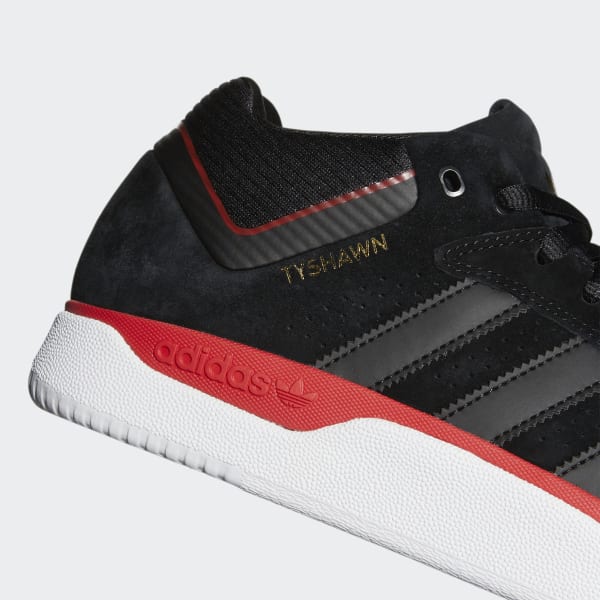Adidas Shoes Tyshawn Core Black Scarlet Gold Metallic Skateboard Sneakers