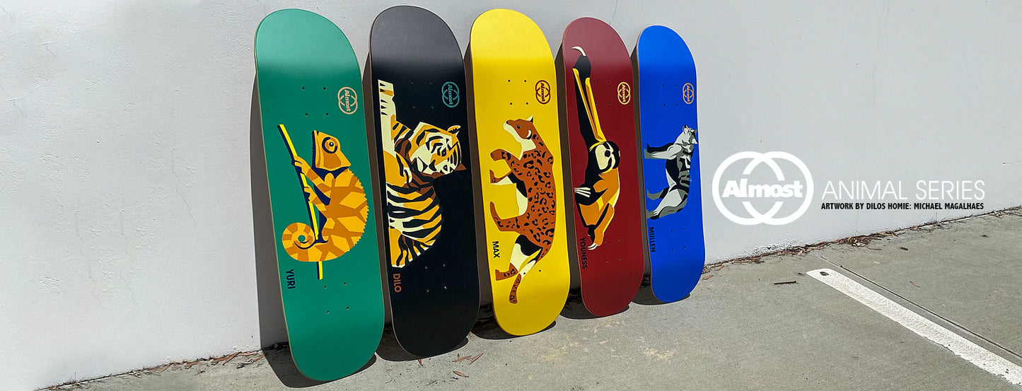 FULL SET of Almost Skateboards Animals Pro Series 5 Limited Edition Decks