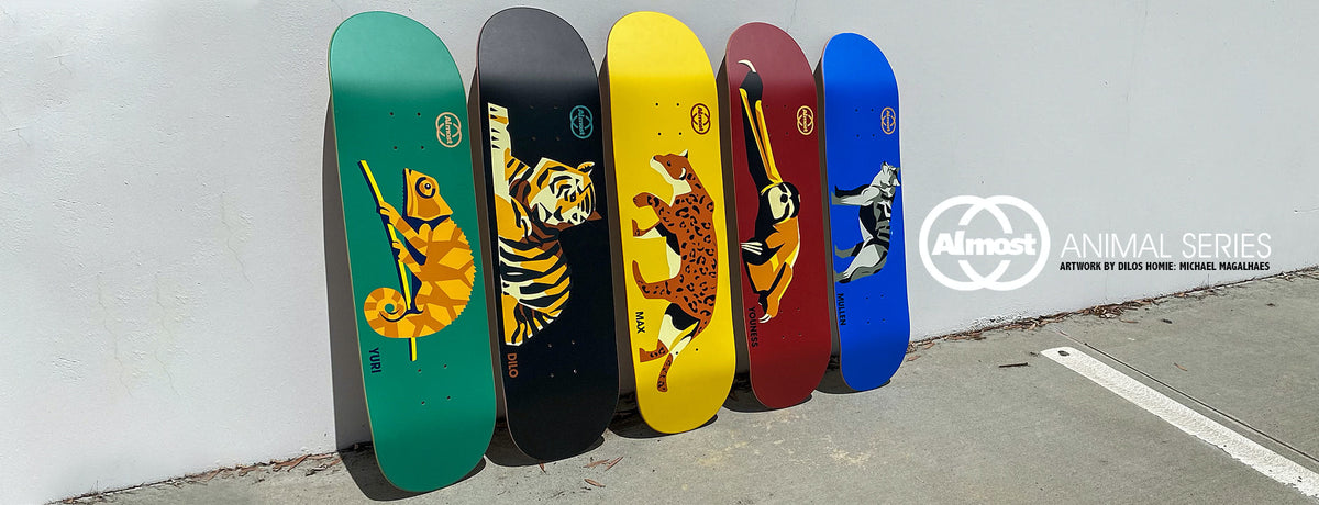 Full Set Of Almost Skateboards Animals Pro Series 5 Limited Edition Decks