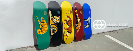 FULL SET of Almost Skateboards Animals Pro Series 5 Limited Edition Decks
