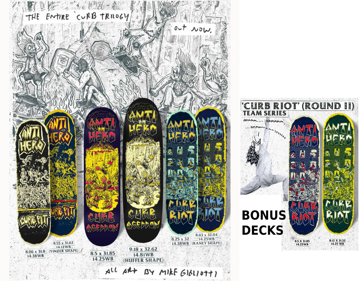 Full Set Of Anti Hero Curb Trilogy By Mike Gigliotti 6 Limited Decks 2 Bonus