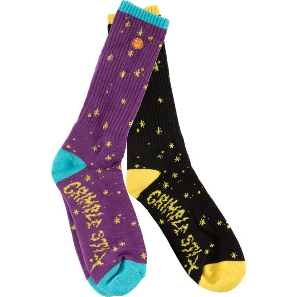 Anti Hero Socks Grimple Stix Dust Purple Black 3 Pack Size 7 11 Skateboard Sox