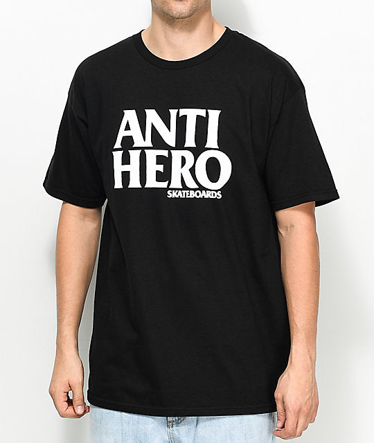 Anti Hero Tee Black Hero Black White New Skateboard T Shirt