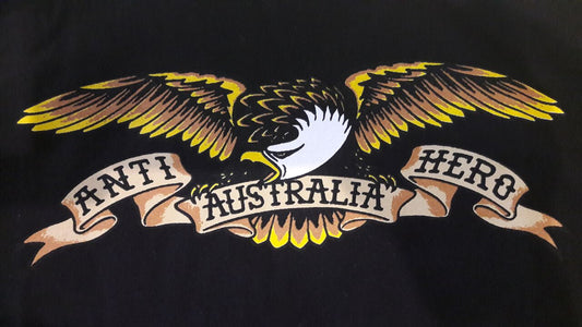 Anti Hero Tee OZ Eagle Black New Limitied Australian Edition Skateboard T-Shirt