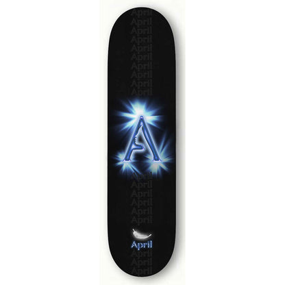 April Skateboard Deck A Logo Black/Blue