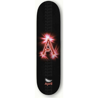 April Skateboard Deck A Logo Black/Red 8.5"