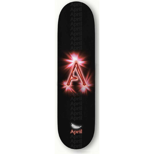 April Skateboard Deck A Logo Black/Red 8.5"
