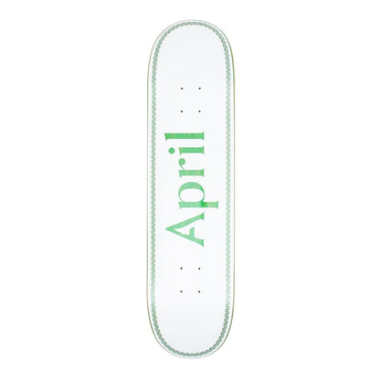 April Skateboard Deck Logo Green Helix 8.25"