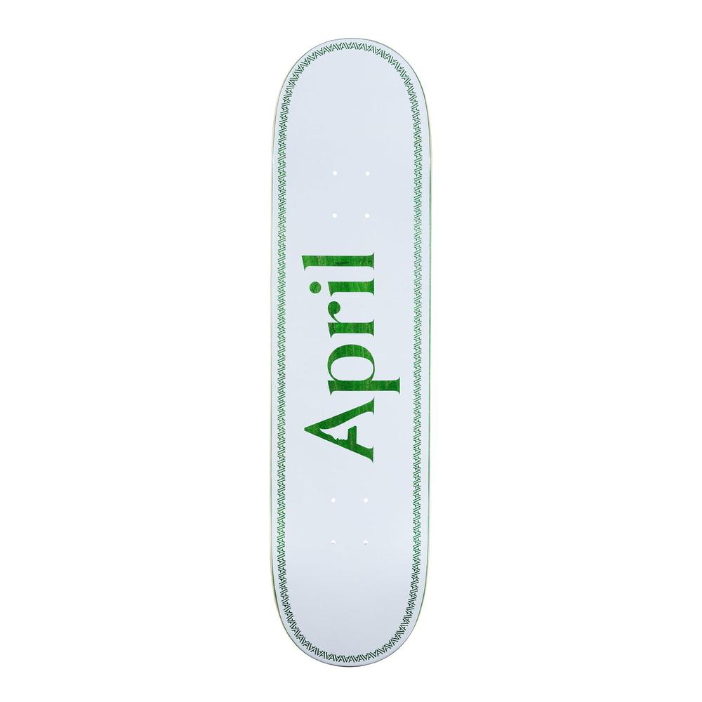 April Skateboard Deck Logo Green Helix 8.25"