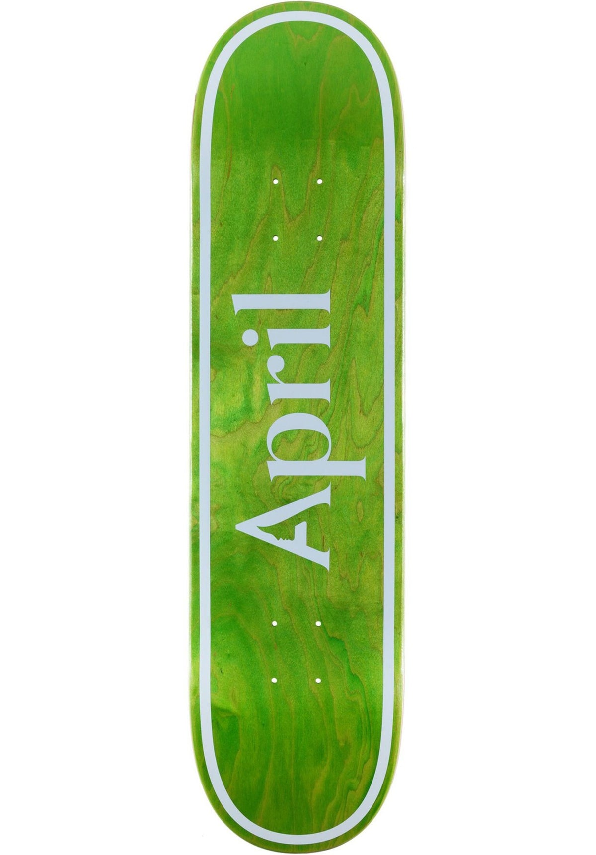 April Skateboard Deck Og Logo Invert Green 8 25