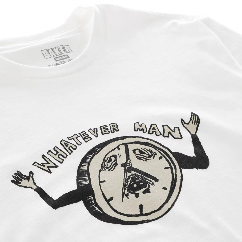 Baker Tee Whatever Man White Art By Kevin Spanky Long Skateboard T Shirt