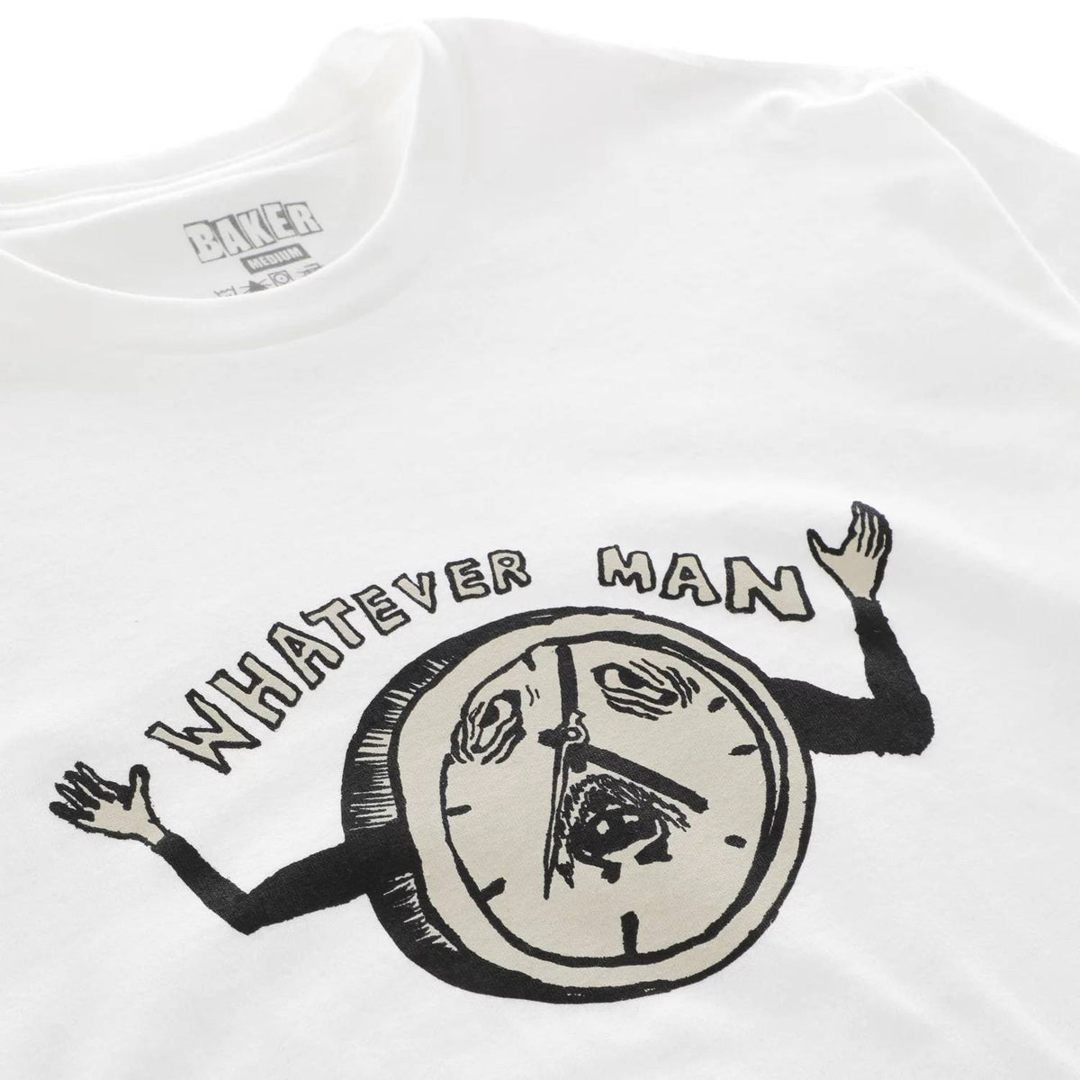 Baker Tee Whatever Man White Art By Kevin Spanky Long Skateboard T Shirt
