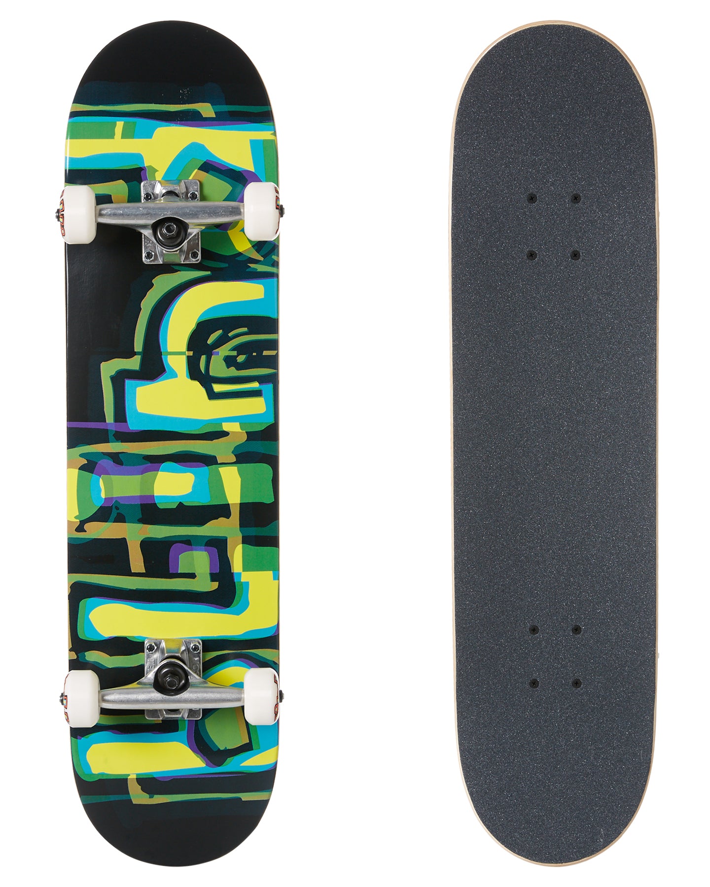 Blind Skateboard Complete Logo Glitch Green Yellow 7.875" Pre-Assembled