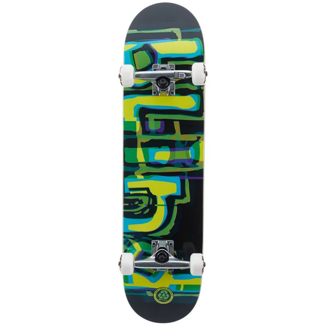 Blind Skateboard Complete Logo Glitch Green Yellow 7.875" Pre-Assembled