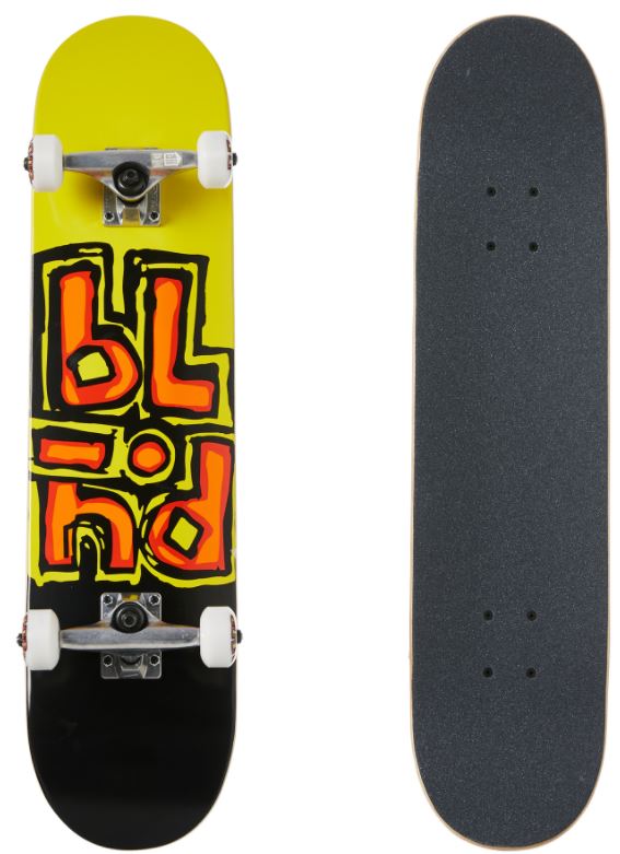 Blind Skateboard Complete Og Stacked Fp Black Yellow 7 5