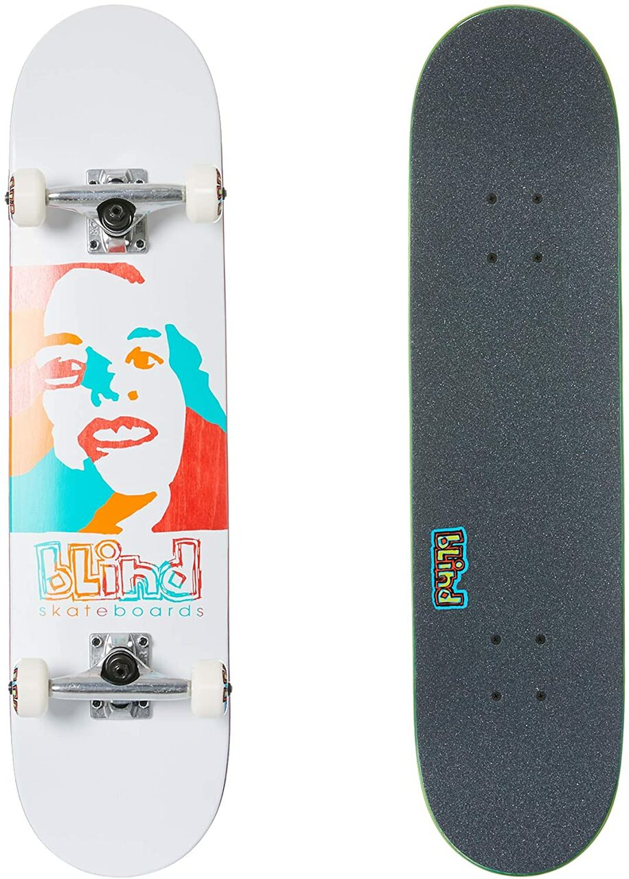 Blind Skateboard Complete Psychedelic Girl White 7 75 Black Fp Pre Assembled