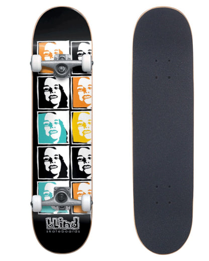 Blind Skateboard Complete Psychedelic Multi Girl 7.625" Black FP Pre-Assembled