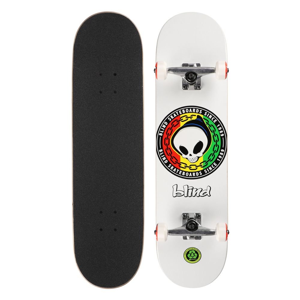 Blind Skateboard Complete Rasta Reaper 8 125 White Fp Pre Assembled