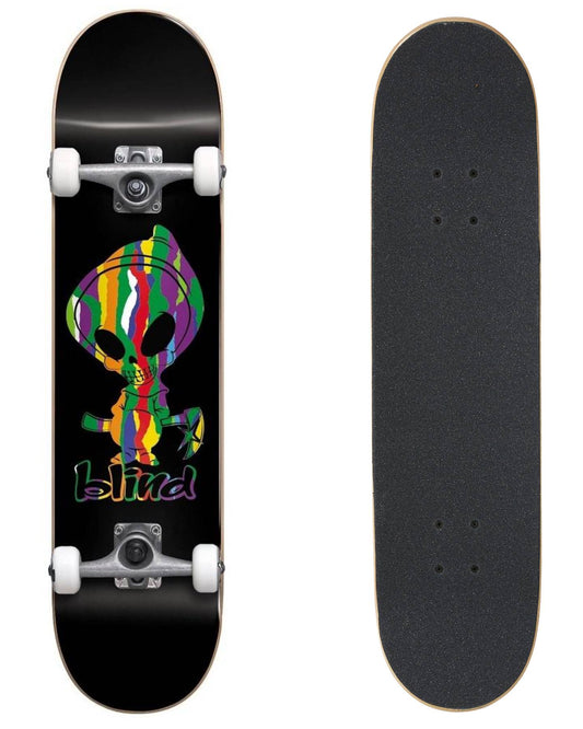 Blind Skateboard Complete Reaper Sweater Pattern Black 8.125" FP Pre-Assembled