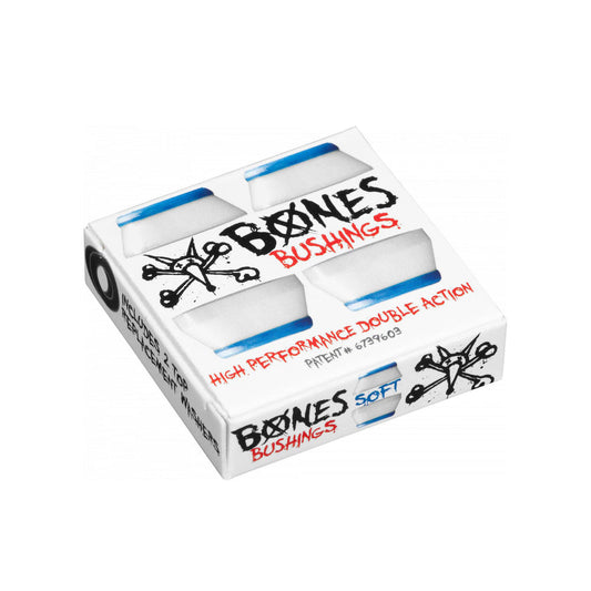 BONES Bushings 4pk Soft White 81a Hardcore Cushions Skateboard Truck Rubbers