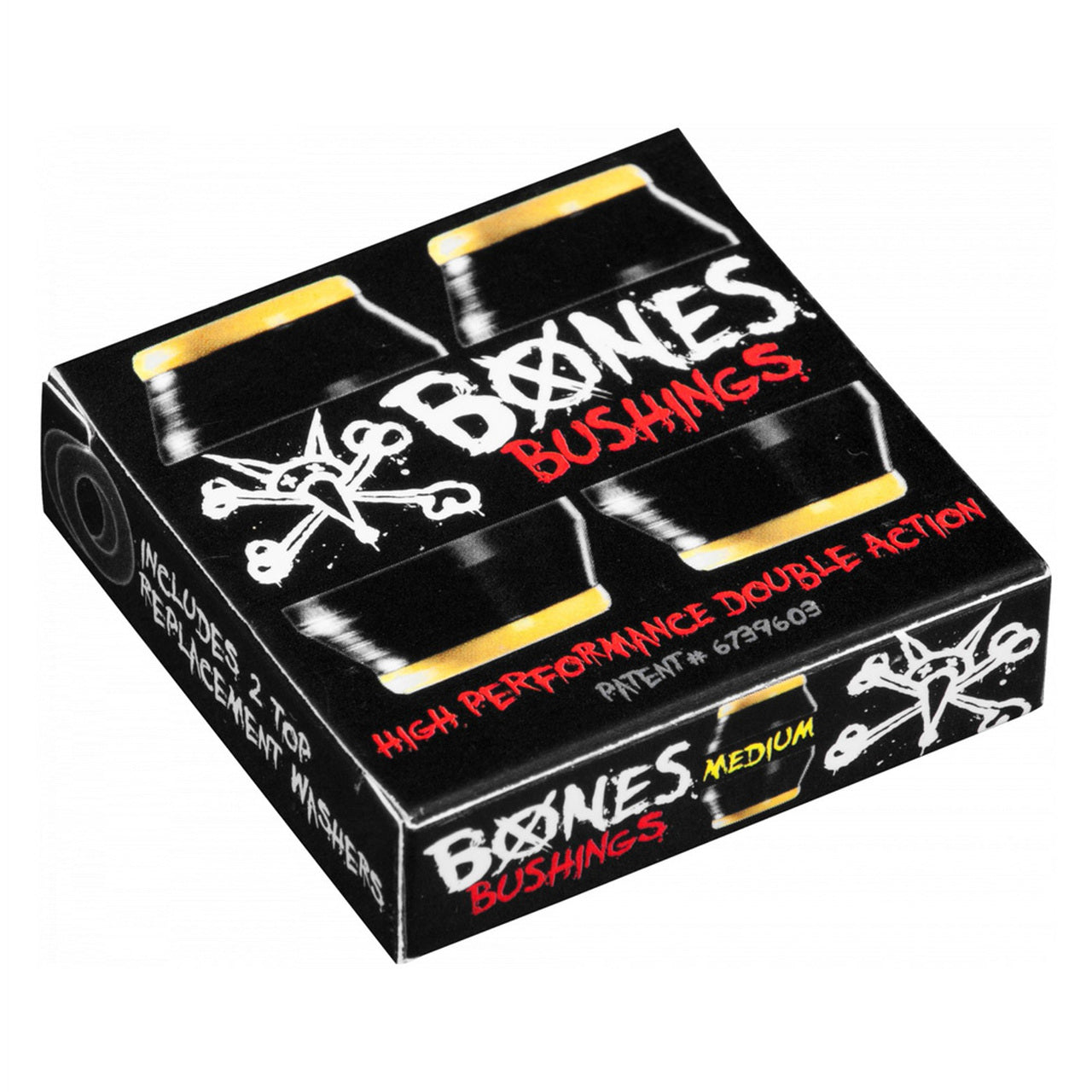 BONES Bushings 4pk Medium Black 91a Hardcore Cushions Skateboard Truck Rubbers