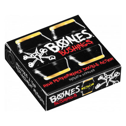 BONES Bushings 4pk Medium Black 91a Hardcore Cushions Skateboard Truck Rubbers
