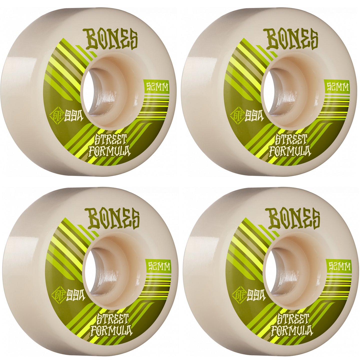 Bones Skateboard Wheels Retro 52mm V4 Wide 99a STF