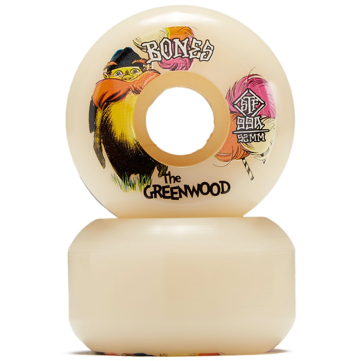 Bones Skateboard Wheels THE GREENWOOD 52MM 99A V5 SIDECUT STF