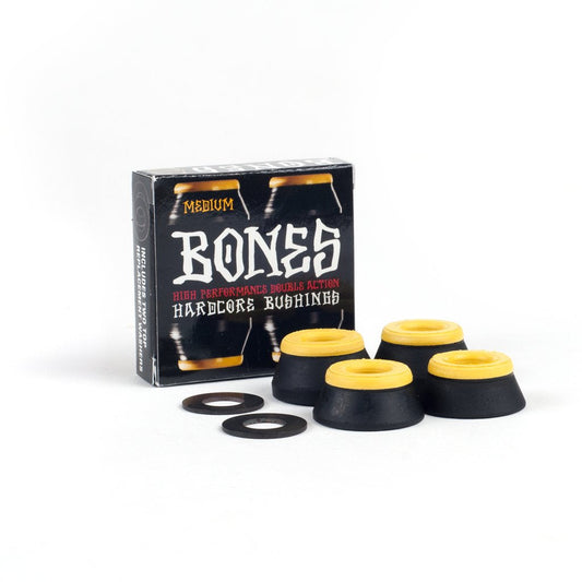 BONES Bushings 4pk Medium Black 91a Hardcore Cushions Skateboard Truck Rubbers