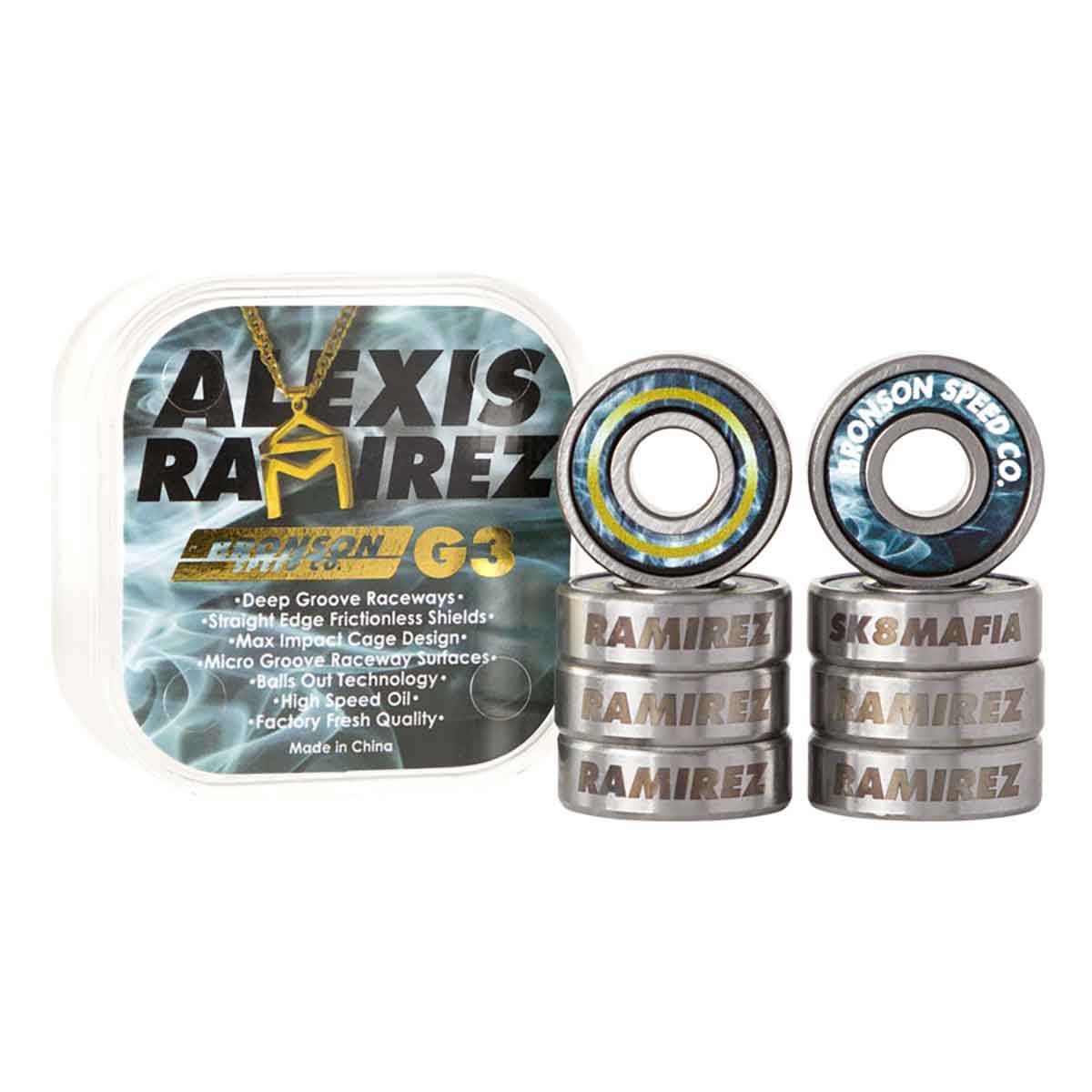 Bronson Speed Co Bearings G3 Alexis Ramirez Pro Skateboard Bearings