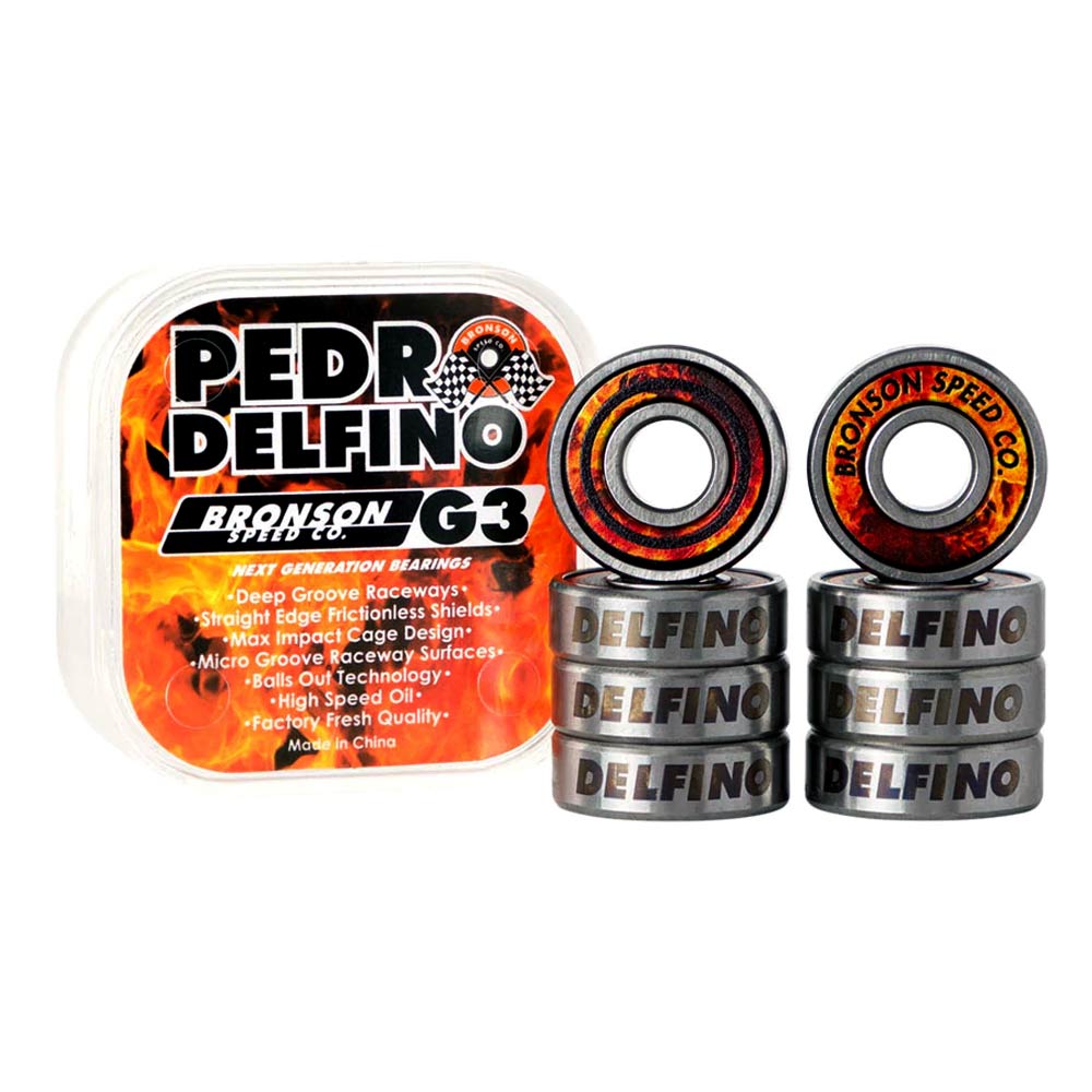 Bronson Bearings G3 PEDRO DELFINO PRO Skateboard Bearings