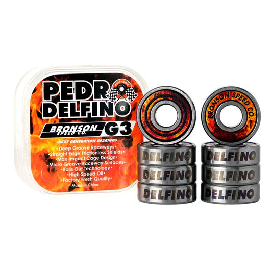 Bronson Bearings G3 PEDRO DELFINO PRO Skateboard Bearings