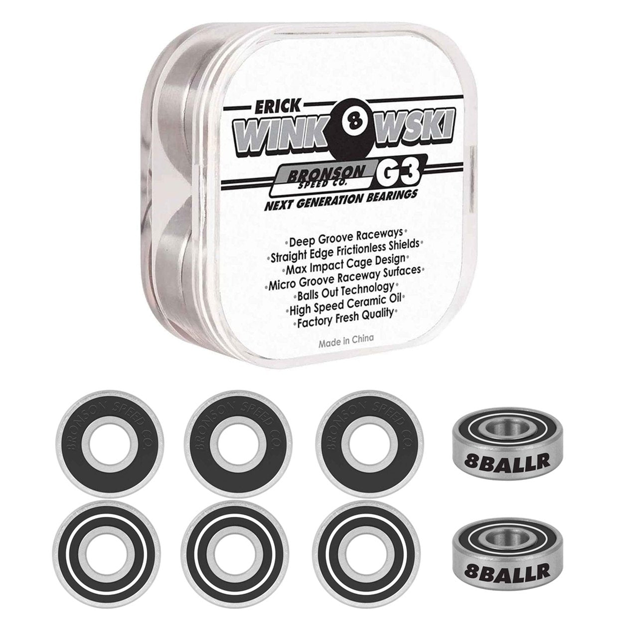 Bronson Bearings G3 WINKOWSKI PRO Next Gen Skateboard Bearings