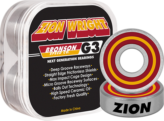 Bronson Bearings G3 Zion Wright PRO Next Gen Skateboard Bearings