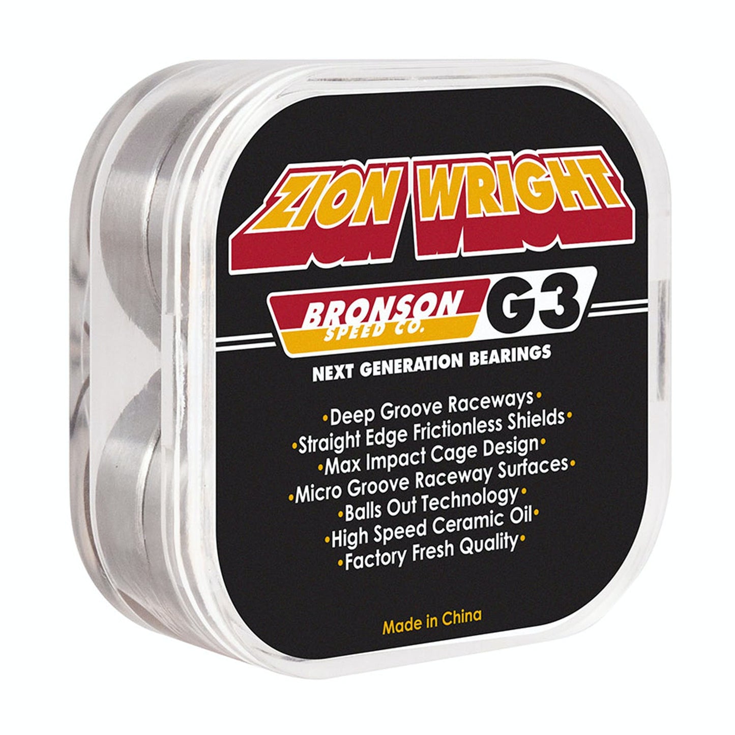 Bronson Bearings G3 Zion Wright PRO Next Gen Skateboard Bearings