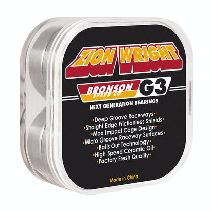 Bronson Bearings G3 Zion Wright PRO Next Gen Skateboard Bearings
