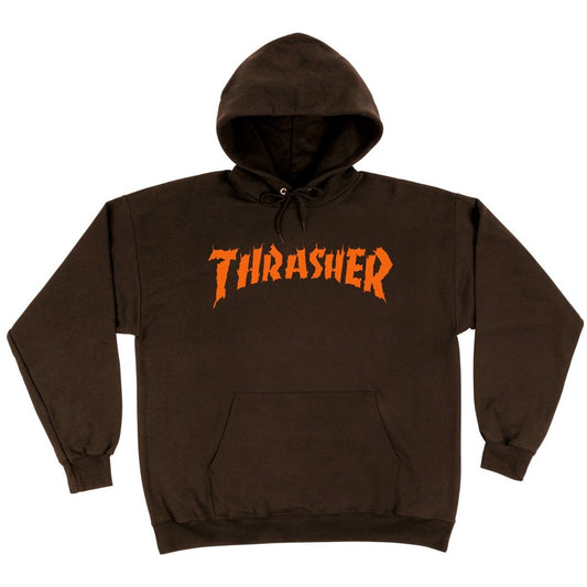 Thrasher Hood Neckface Burn It Down Dark Chocolate Skateboard Jumper Sweater