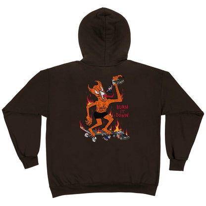 Thrasher Hood Neckface Burn It Down Dark Chocolate Skateboard Jumper Sweater