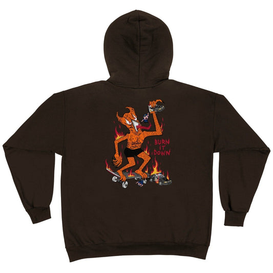 Thrasher Hood Neckface Burn It Down Dark Chocolate Skateboard Jumper Sweater