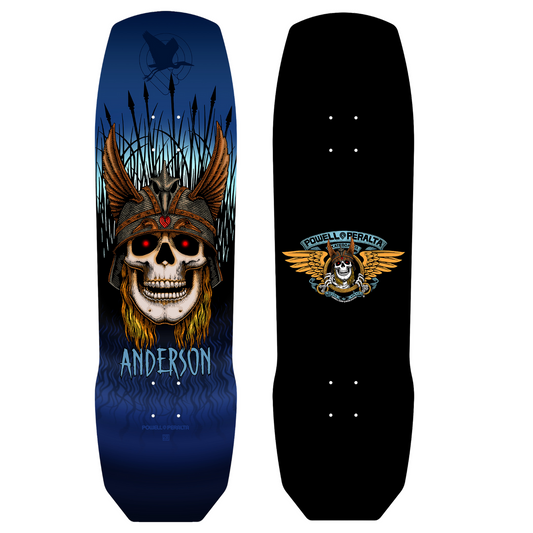 Powell Peralta Deck Andy Anderson Heron Skull 9.13" Blue Maple