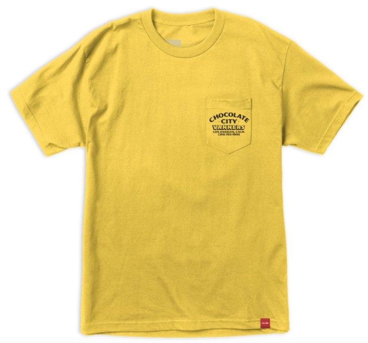 Chocolate Pocket Tee Vanner Mustard Premium Skateboard T-Shirt
