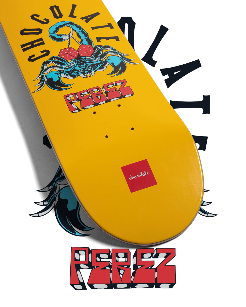Chocolate Skateboard Deck Stevie Perez Scorpion Dice 8.4"