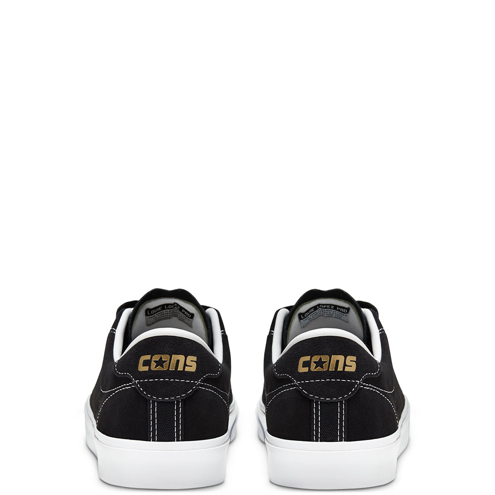Cons Shoes Louie Lopez Pro Low Black Gold White Converse Skateboard Sneakers
