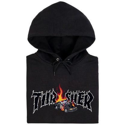Thrasher Hood Neckface Cop Car Black Skateboard Jumper Sweater